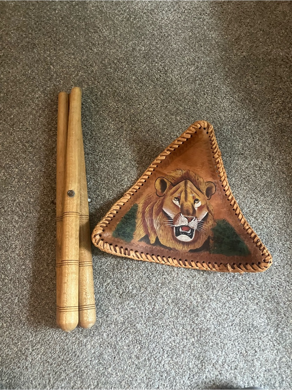Hand Painted Tri-Pod Tiger Stool